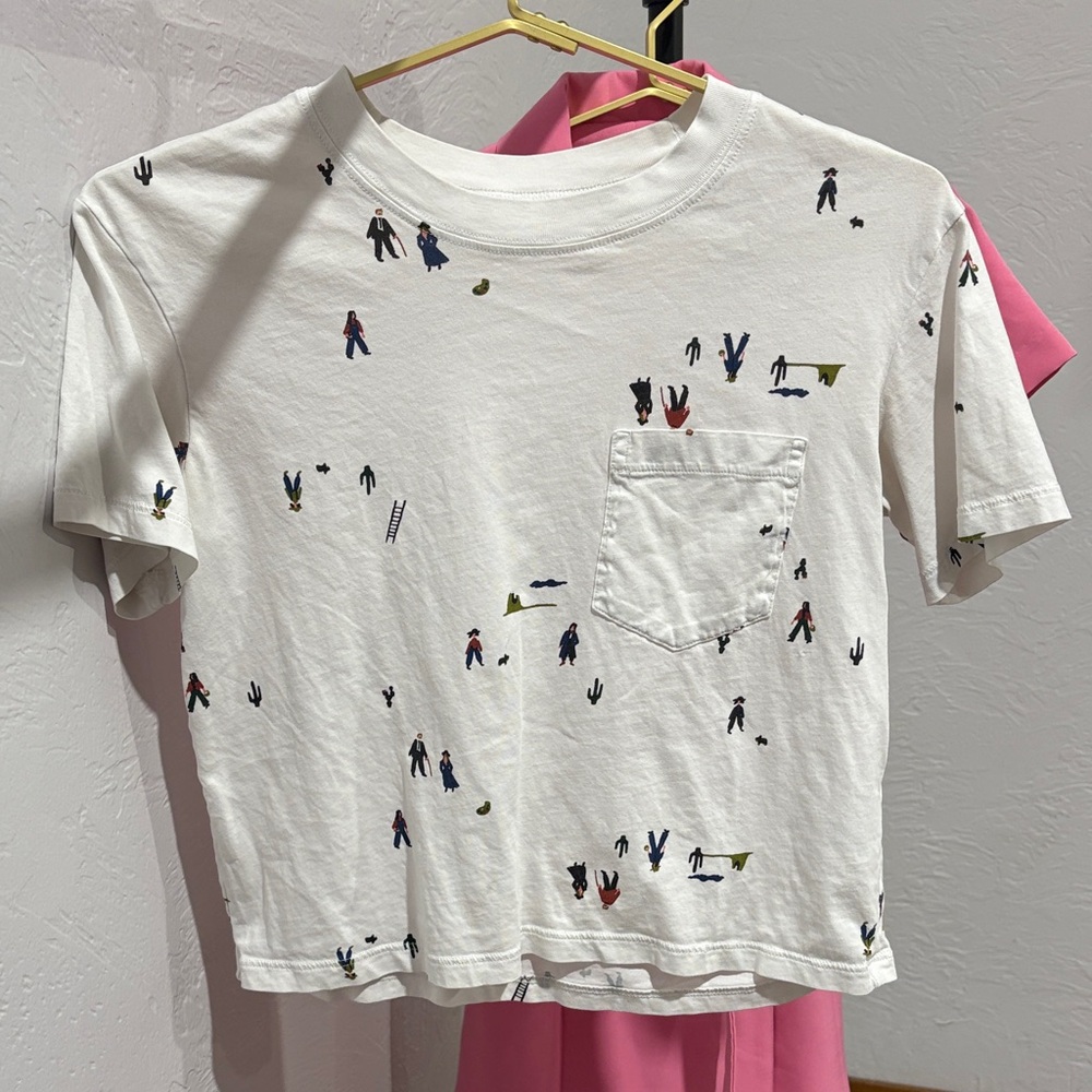 Madewell White Graphic Tee with Pocket
